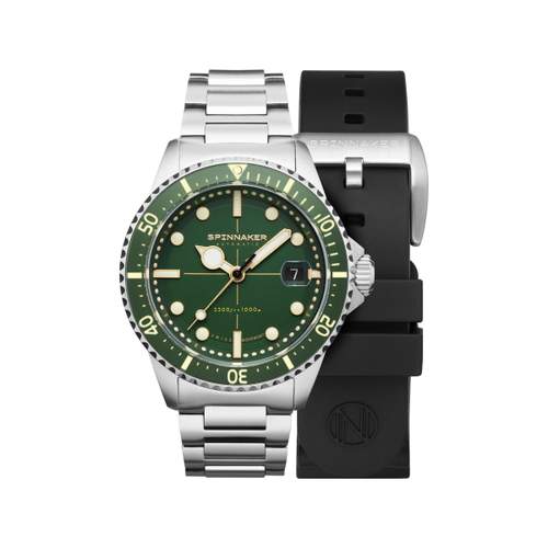 Montre Spinnaker homme automatique acier caoutchouc. Edition limitée.