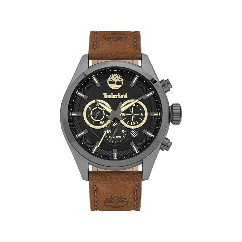 Montre Timberland homme acier cuir marron - vue 1
