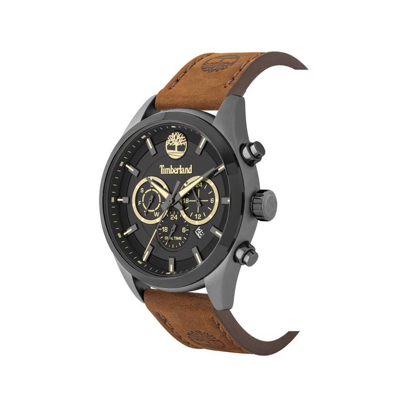 Montre Timberland homme acier cuir marron - vue 2