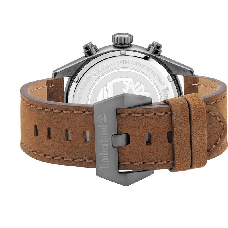 Montre Timberland homme acier cuir marron - vue 3
