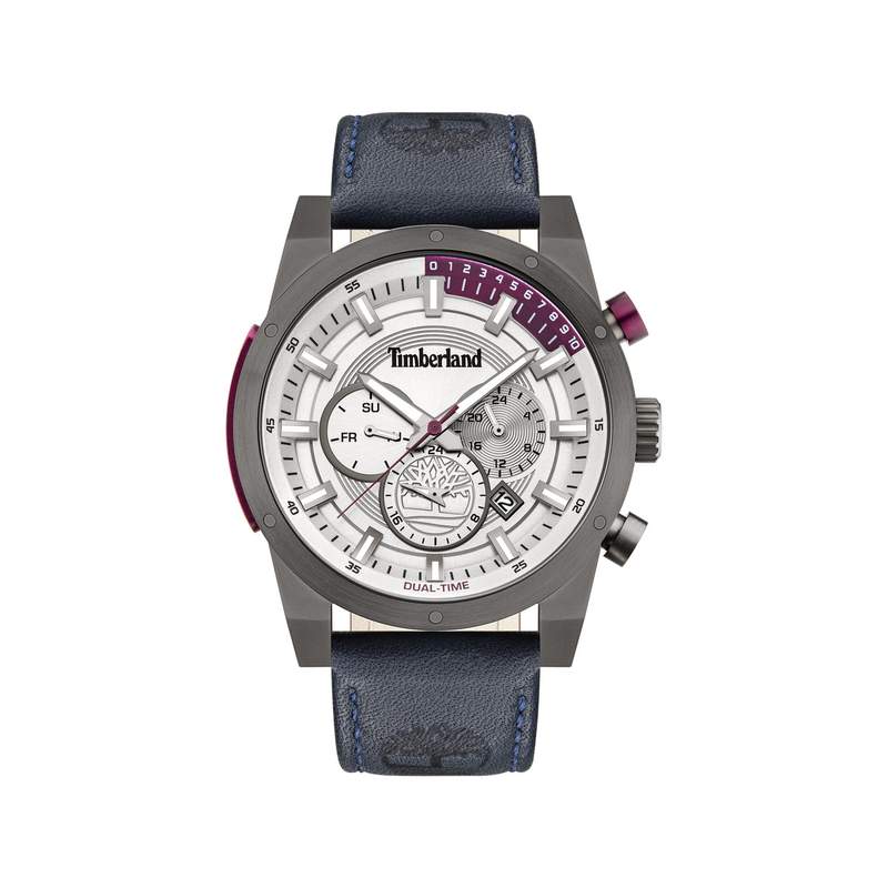 Montre Timberland homme acier cuir bleu - vue 1