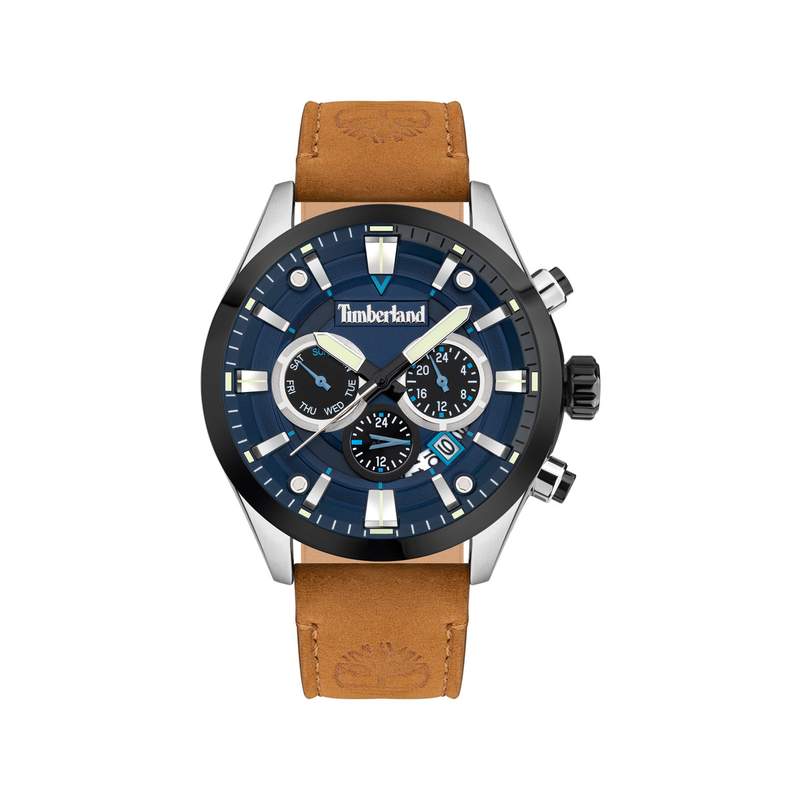 Montre Timberland homme acier cuir marron - vue 1