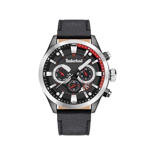 Montre Timberland homme acier cuir noir
