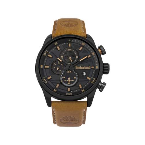 Montre Timberland homme acier cuir marron