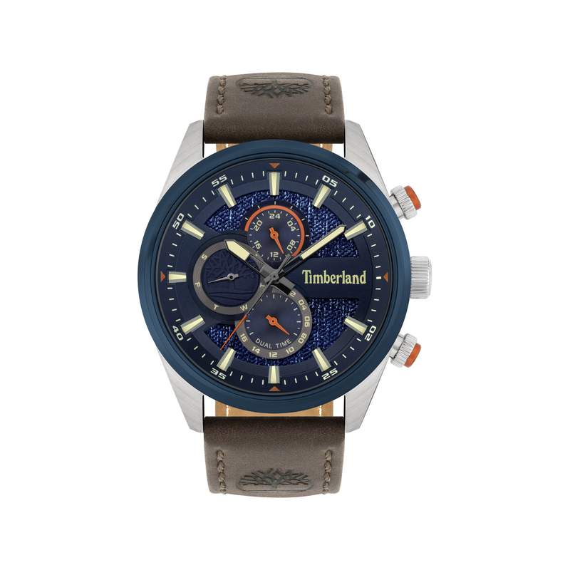 Montre Timberland homme acier cuir marron - vue 1