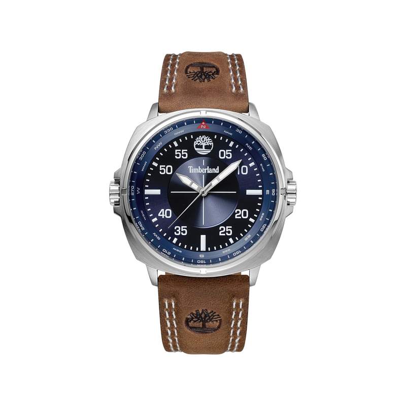 Montre Timberland homme acier cuir marron - vue 1