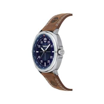 Timberland herenhorloge van staalbruin leer