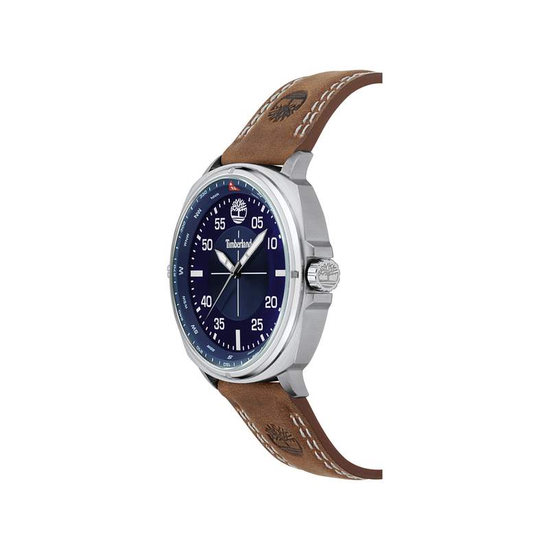 Montre Timberland homme acier cuir marron - vue 2