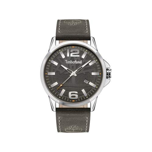 Timberland herenhorloge van staalbruin leer