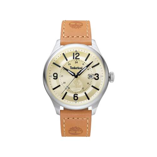 Montre Timberland homme acier cuir marron