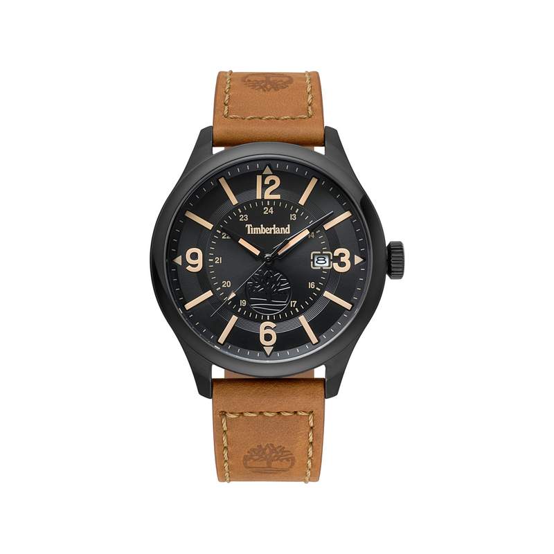 Montre Timberland homme acier cuir marron - vue 1