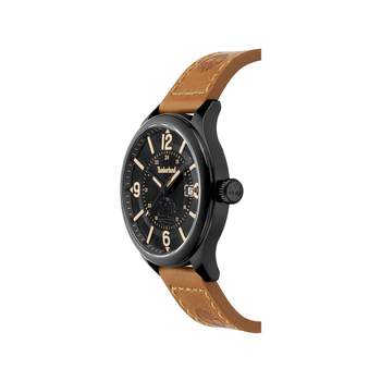 Timberland herenhorloge van staalbruin leer