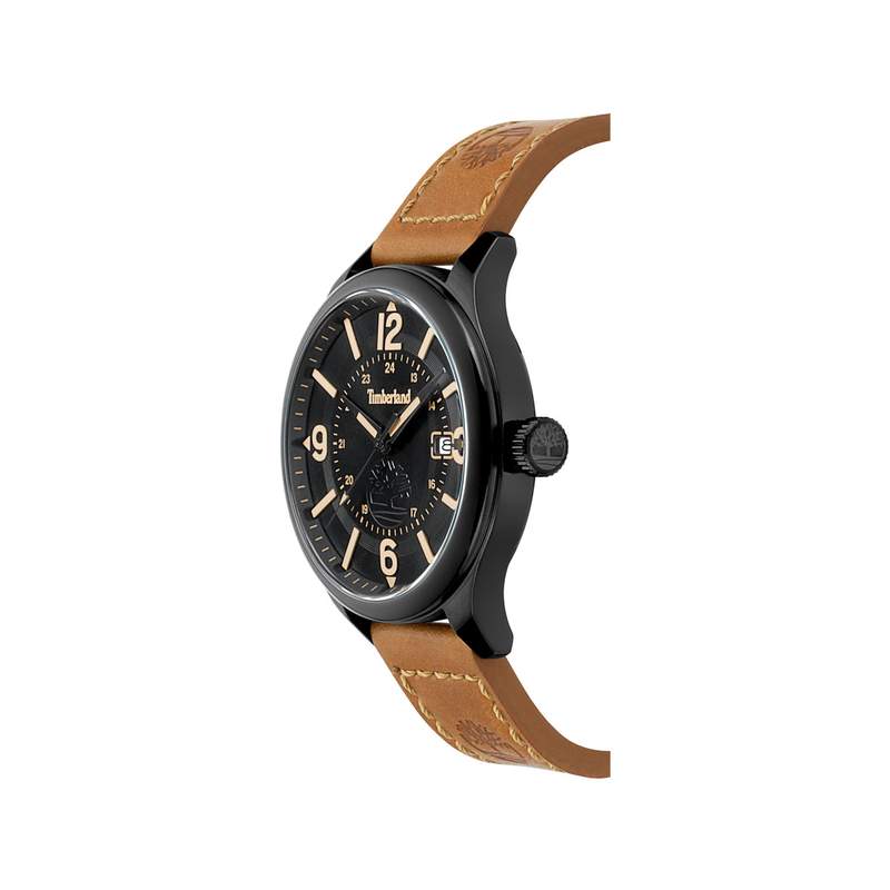 Montre Timberland homme acier cuir marron - vue 2
