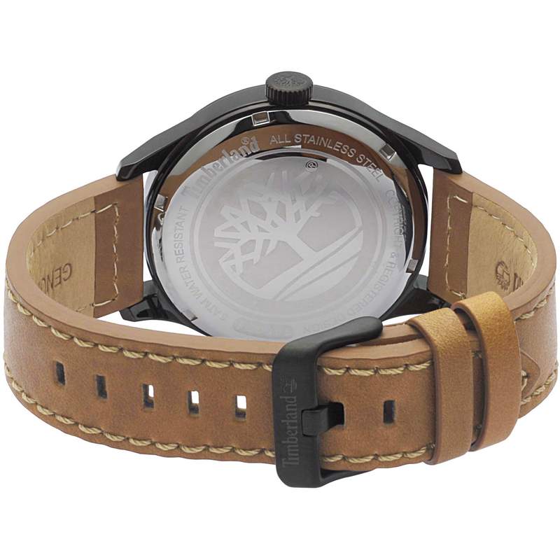 Montre Timberland homme acier cuir marron - vue 3