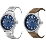 Montre Timberland homme acier et cuir marron - vue 2