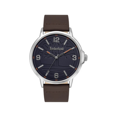 Montre Timberland homme acier cuir marron