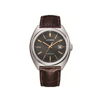 Montre Citizen homme automatique acier cuir marron - vue 1