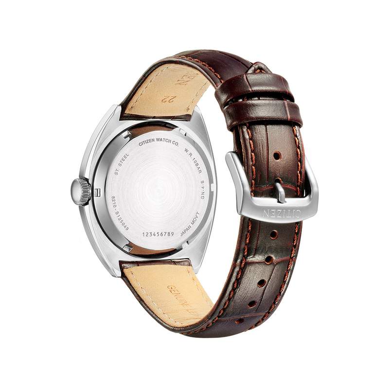 Montre Citizen homme automatique acier cuir marron - vue 3