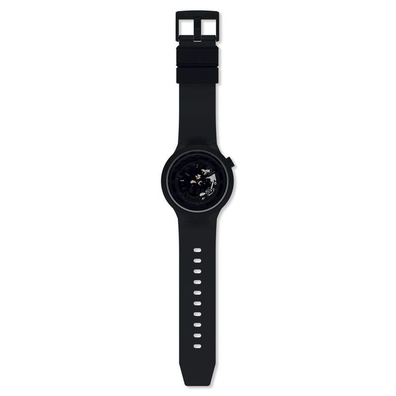 Montre Swatch mixte matériau biosourcé noir - vue D1