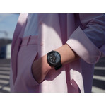 Swatch horloge voor dames en heren, biogebaseerd materiaal, zwart - gedragen 1