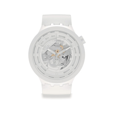 Montre Swatch mixte matériau biosourcé blanc