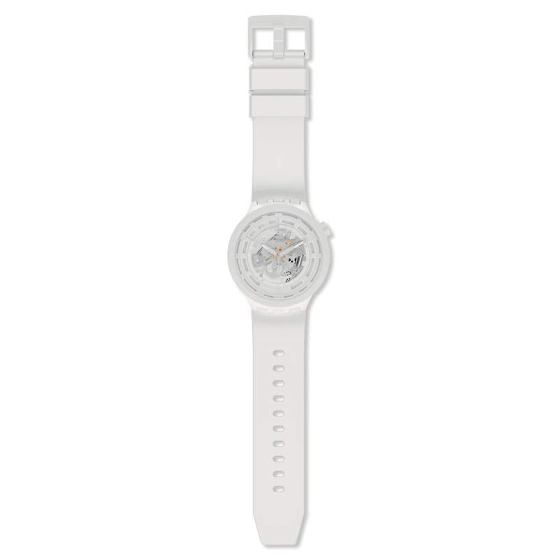 Montre Swatch mixte matériau biosourcé blanc - vue D1