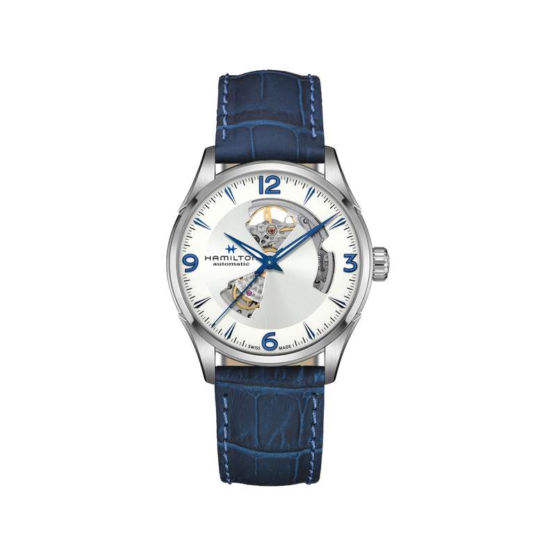 Montre Hamilton homme automatique acier cuir bleu - vue 1