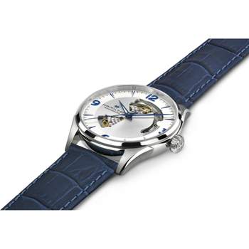 Hamilton automatisch herenhorloge staal leder blauw