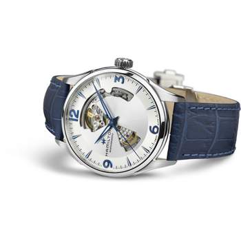 Hamilton automatisch herenhorloge staal leder blauw