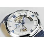 Montre Hamilton homme automatique acier cuir bleu - vue D1
