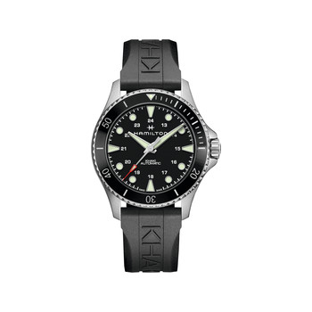 Montre Hamilton homme automatique acier caoutchouc noir