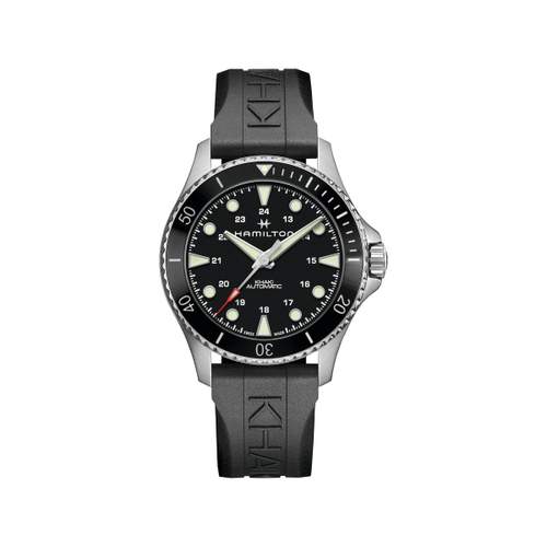 Hamilton Men's Automatic Watch in Stainless Steel with Black Rubber Strap