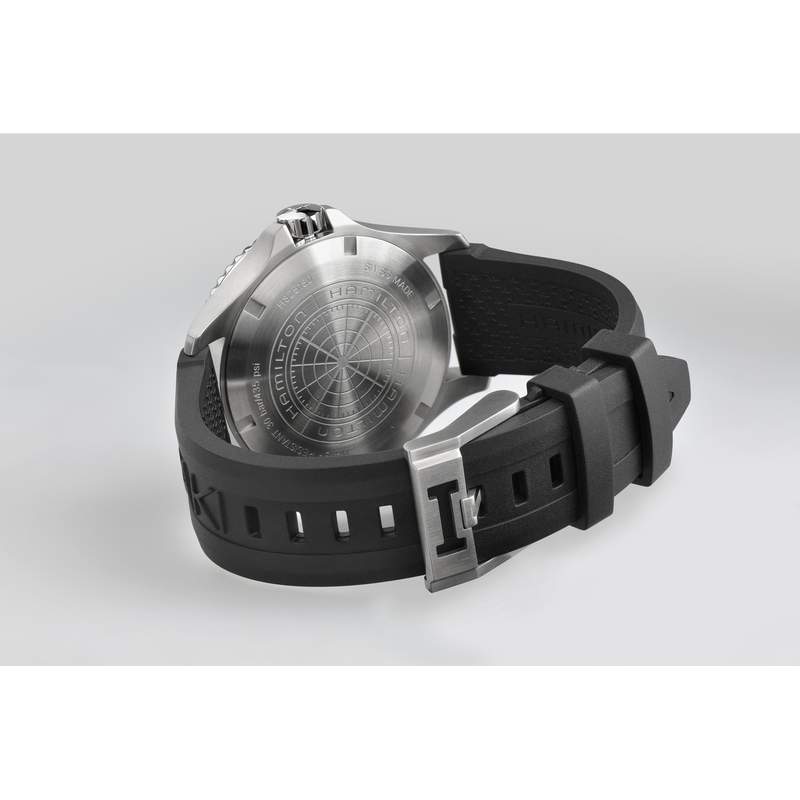 Montre Hamilton homme automatique acier caoutchouc noir - vue 3