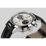 Montre Hamilton homme automatique chronographe acier cuir noir - vue D1