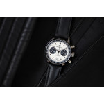 Montre Hamilton homme automatique chronographe acier cuir noir - vue D4