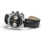 Montre Hamilton homme mécanique chronographe acier cuir noir - vue 4