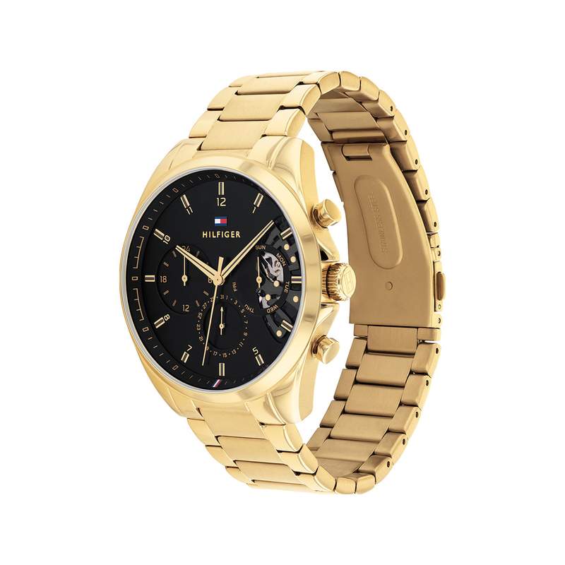 Montre Tommy Hilfiger homme acier doré jaune - vue 2