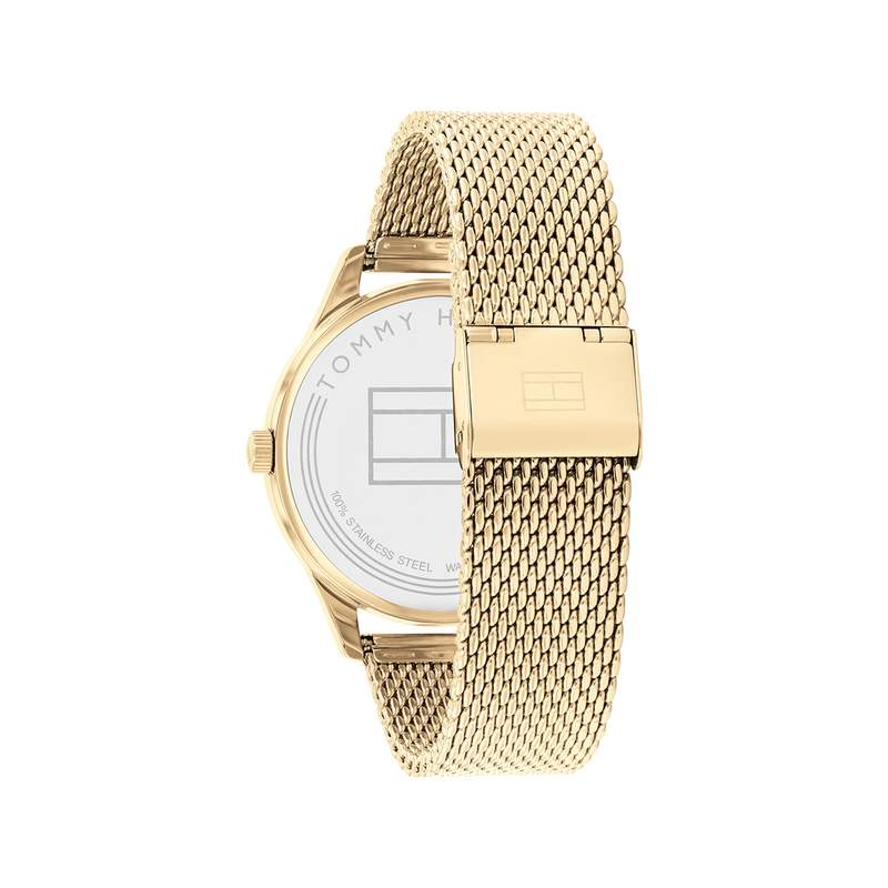 Montre Tommy Hilfiger homme acier doré jaune maille milanaise - vue 3