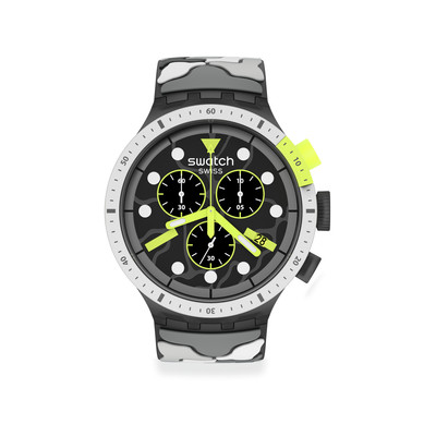 Montre Swatch mixte silicone plastique gris