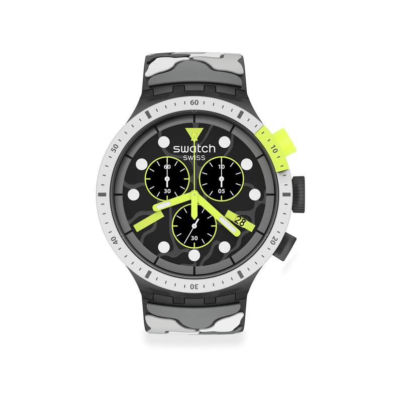 Montre Swatch mixte silicone plastique gris - vue 1