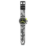 Montre Swatch mixte silicone plastique gris - vue D1