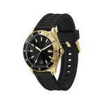 Montre Lacoste homme acier doré silicone noir - vue 2
