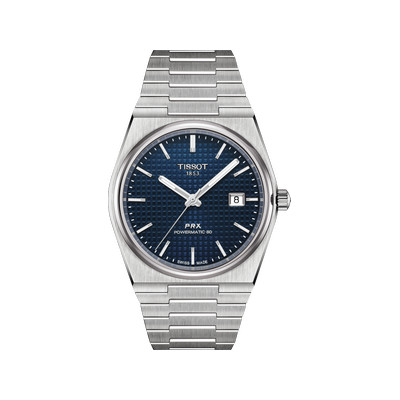 Montre TISSOT T-CLASSIC PRX POWERMATIC 80 homme automatique cadran bleu bracelet acier inoxydable - vue 1