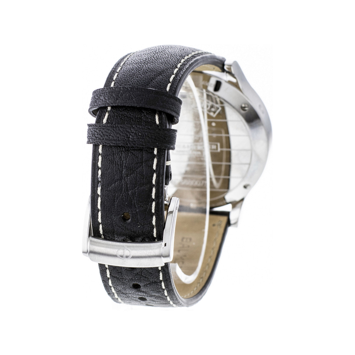 Montre d'occasion Baume et Mercier Capeland homme chronographe acier  bracelet cuir noir - vue 3