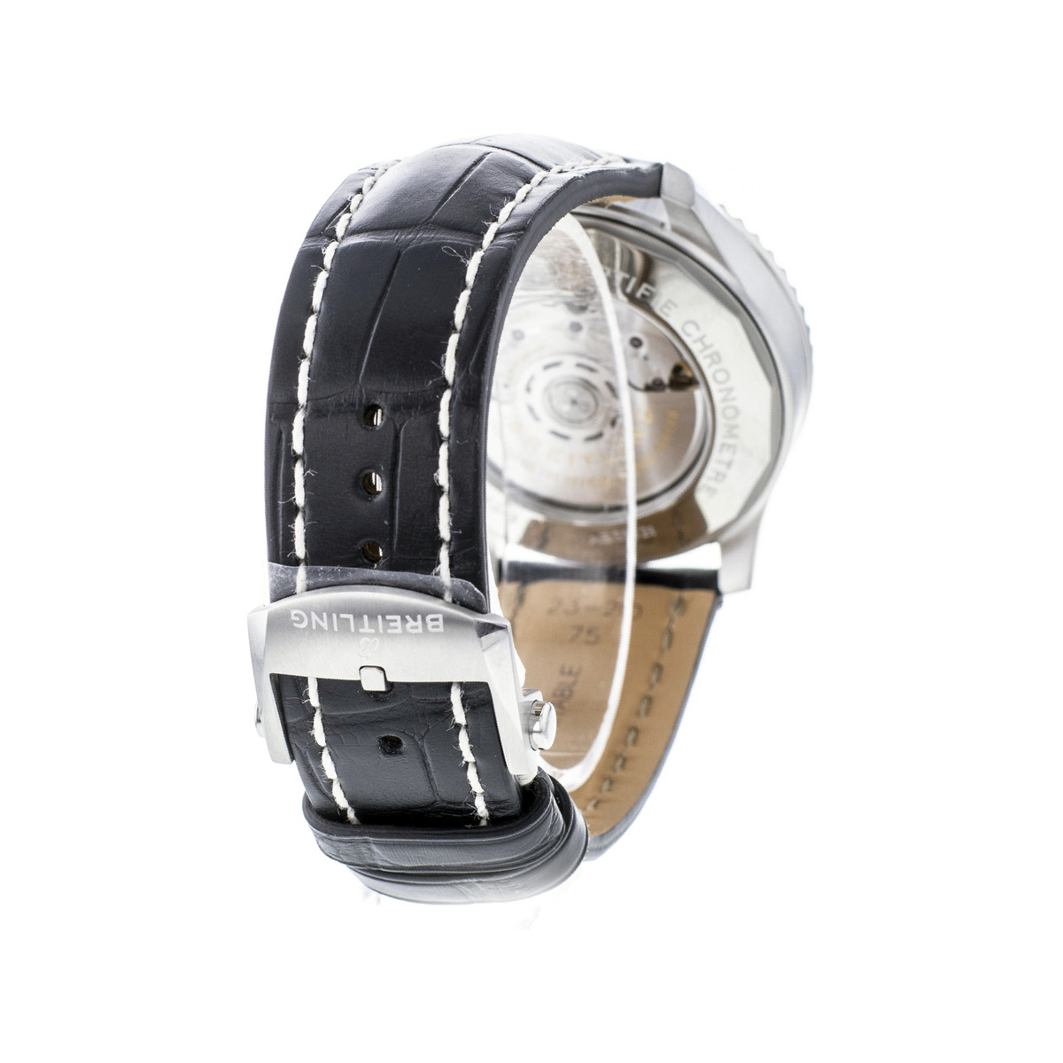 Montre d'occasion Breitling Navitimer Aviateur homme acier bracelet cuir noir - vue 3