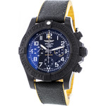 Montre d'occasion Breitling Avenger homme chronographe automatique bracelet textile noir et caoutchouc jane - vue D1