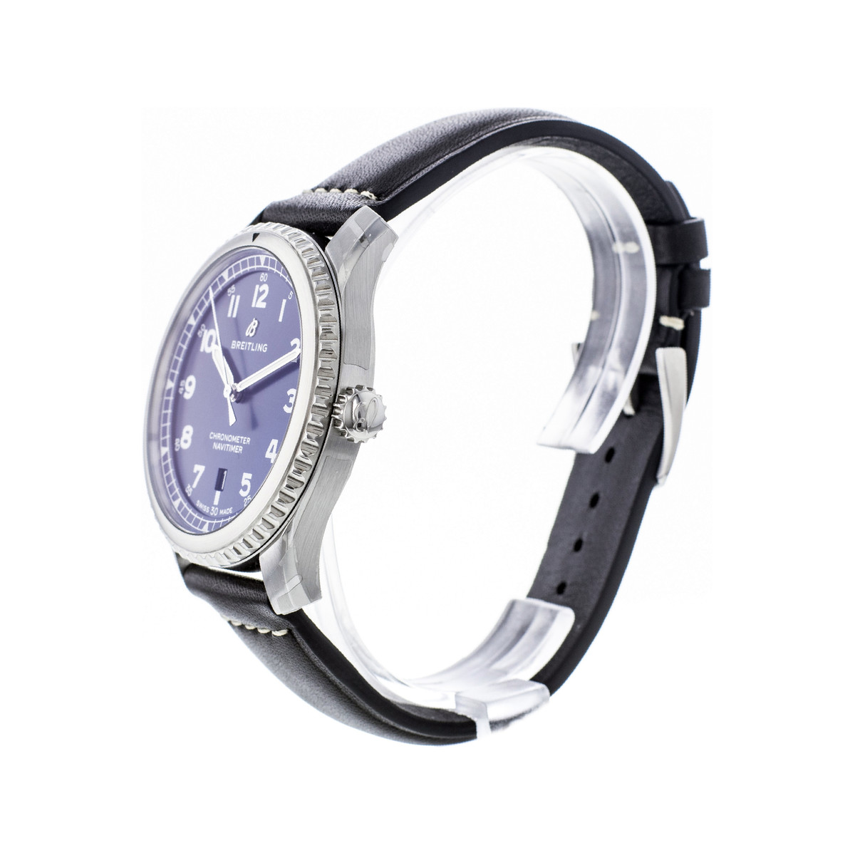 BREITLING. Montre d'homme en acier, le bracelet cuir. Mouvement mécanique.  Mouvement [] | lot 73 | Bijoux anciens et modernes, Montres de marque  chez Arnaud Yvos - Var Enchères | Auction.fr