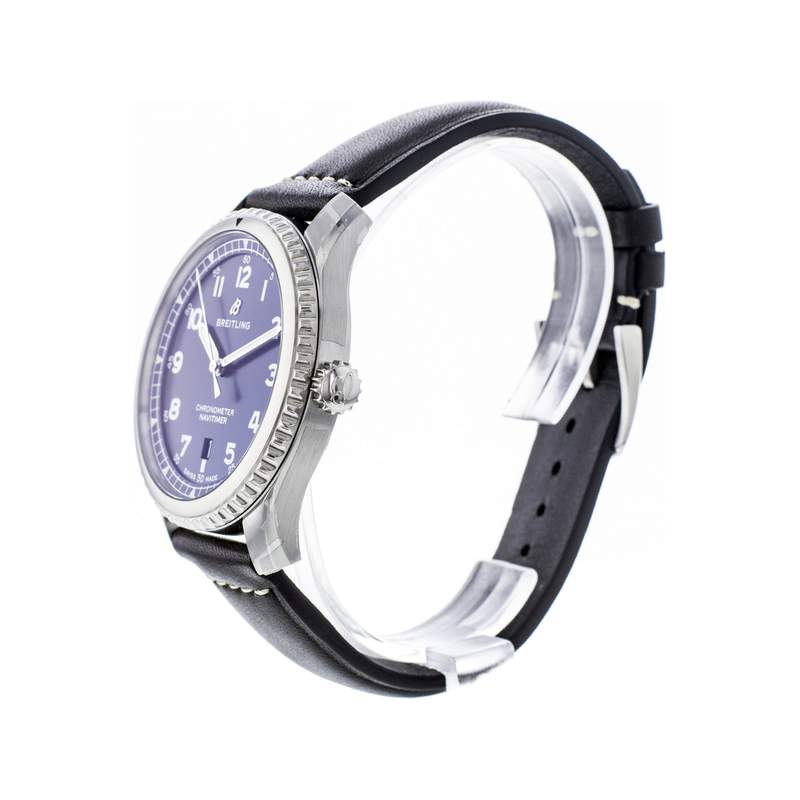 Montre d'occasion Breitling Navitimer homme automatique acier bracelet cuir noir - vue 2