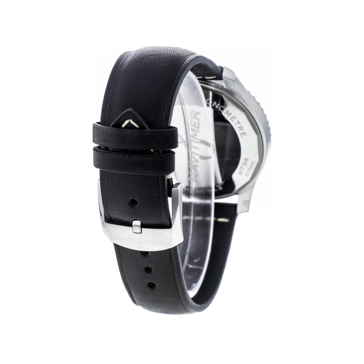 Montre d'occasion Breitling Navitimer homme automatique acier bracelet cuir noir - vue 3