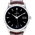 Montre d'occasion Eterna Vaughan homme automatique acier bracelet cuir marron - vue 1